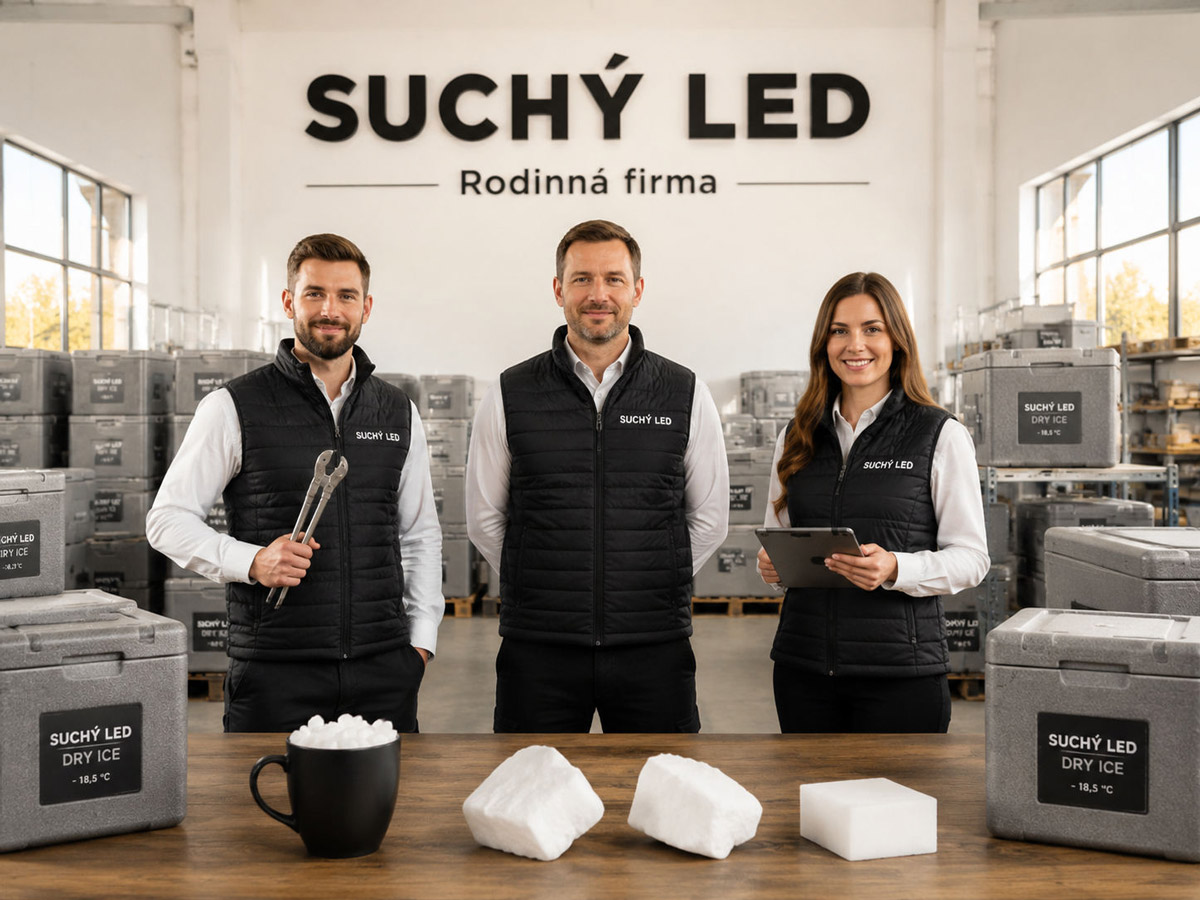Zaměstnanci společnosti se suchým ledem